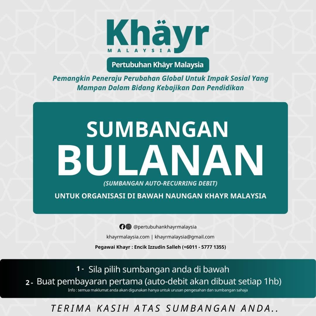 Sumbangan bulanan yang dibuat di website khayrmalaysia.com